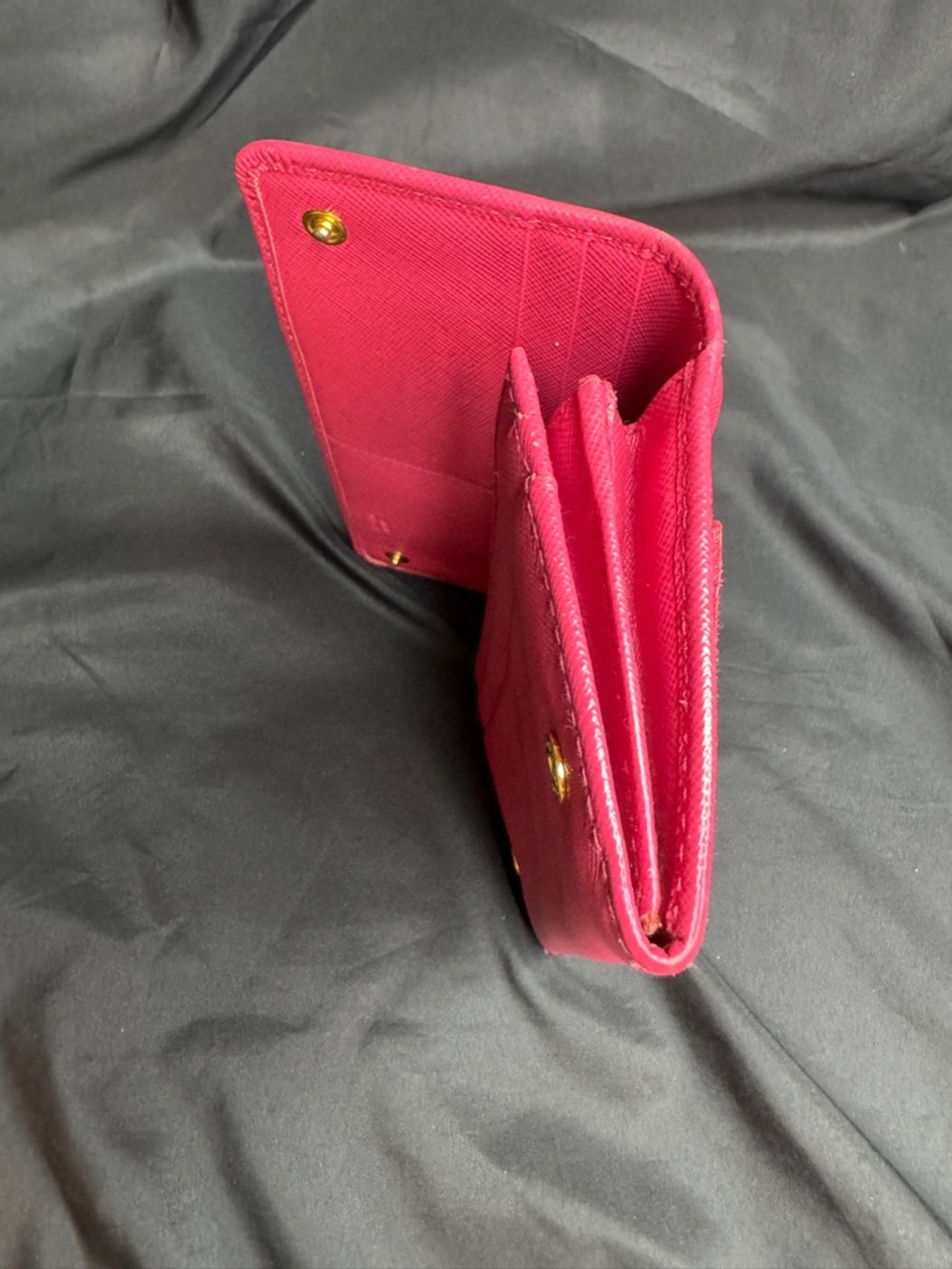 Prada Pink Saffiano Fiocco Continental Bow with Gold Logo Wallet - Picture 16 of 16